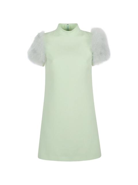 Valentino feathered-detail mini dress