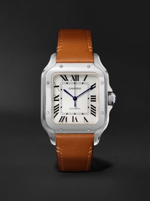 Cartier Santos Automatic 35.6mm Interchangeable Stainless Steel and Leather Watch, Ref. No. WSSA0010