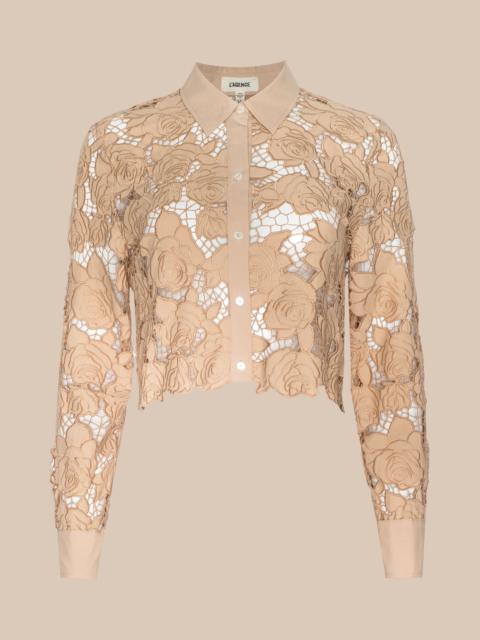 L'AGENCE Seychelle Cropped Eyelet Blouse
