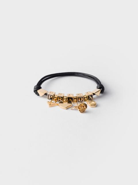 Prada Nappa leather and metal bracelet