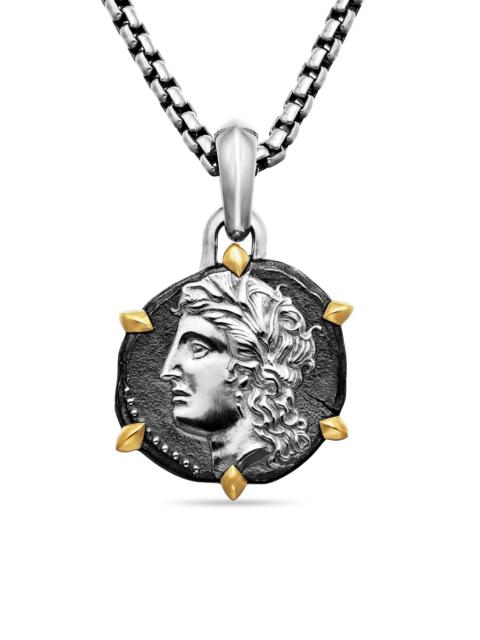 DAVID YURMAN Men's Pisces Amulet in Sterling Silver with 18K Yellow Gold, 33mm - Virgo