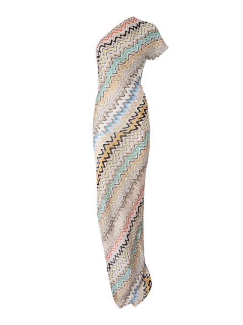 Missoni One-Shoulder Raschel Maxi Dress multi