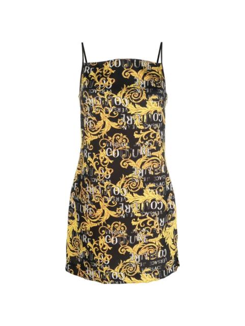 VERSACE JEANS COUTURE logo print sleeveless minidress