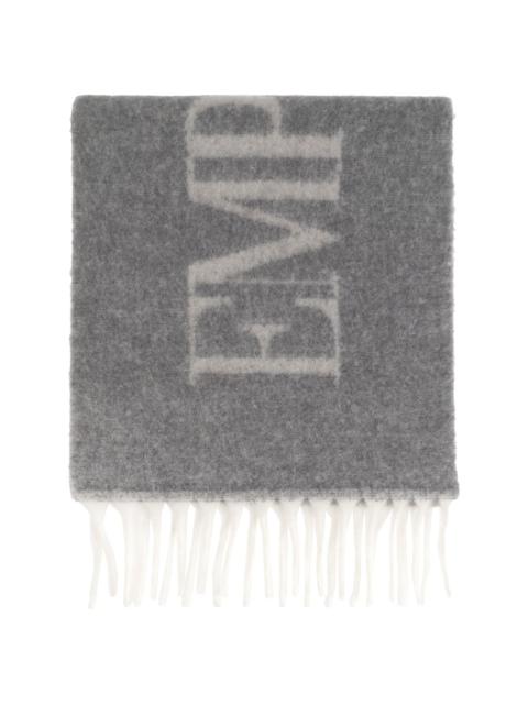 logo-jacquard alpaca scarf