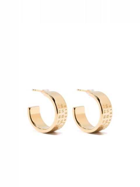 numeric-engraved hoop earrings
