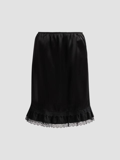 GANNI Women's Fluid Satin Knee-Length Frill Skirt - Black