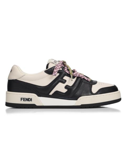 FENDI Women's Match Leather Low-Top Sneakers - Nero Bianco Ice Man