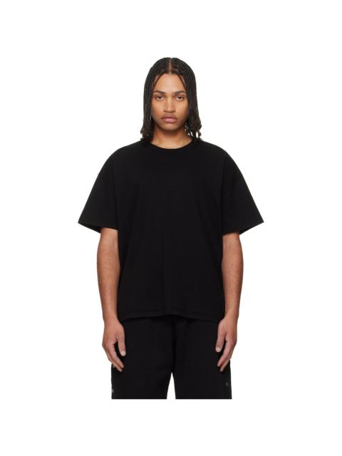 LES TIEN Black Lightweight Binded Neck Oversized T-shirt