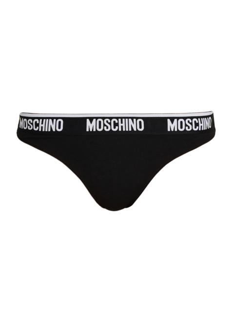 Moschino Women's 2-Pack Logo Stretch-Cotton Brief Set - Black