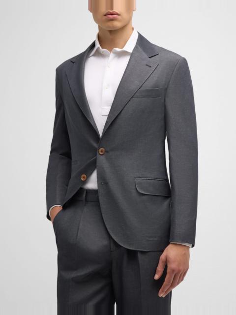 Brunello Cucinelli Men's Wool and Linen Three-Button Suit