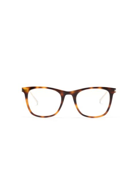 SAINT LAURENT tortoiseshell-effect round-frame glasses