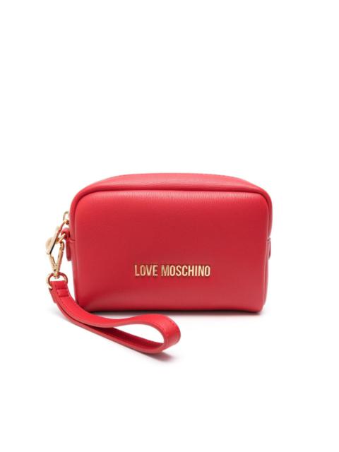 Moschino logo-plaque makeup bag