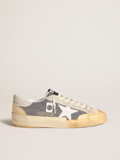 Golden Goose Men’s Super-Star LAB with white star and Swarovski glitter upper