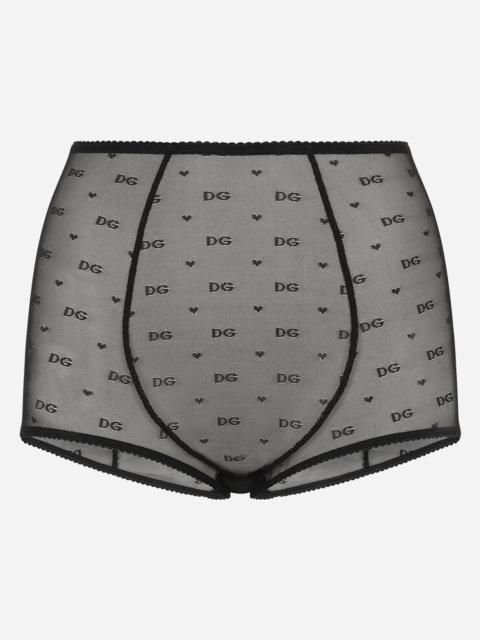 Dolce & Gabbana Jacquard tulle high-waisted panties