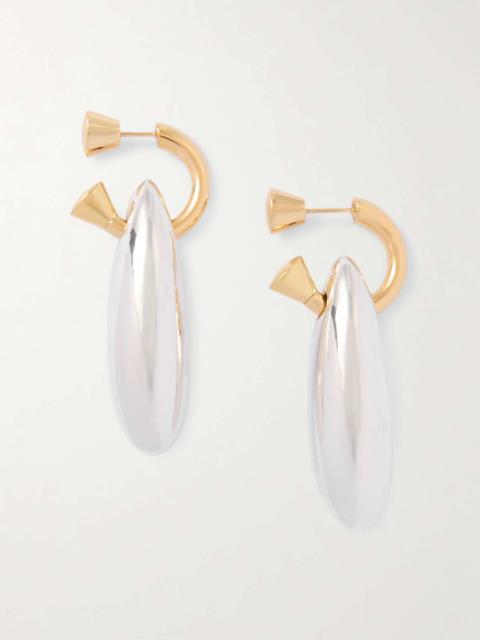 Gold-plated and silver earrings