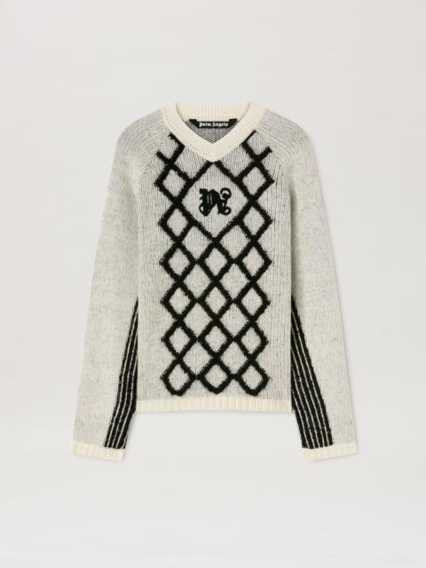 Palm Angels MONOGRAM ARGYLE SWEATER
