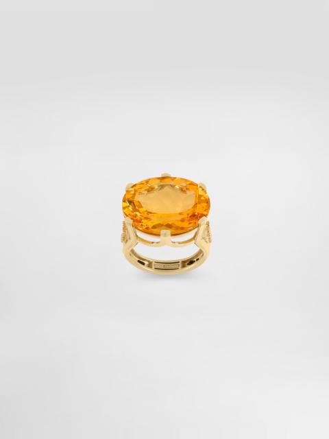 Dolce & Gabbana Anna ring in 18-carat yellow gold with citrine and diamonds