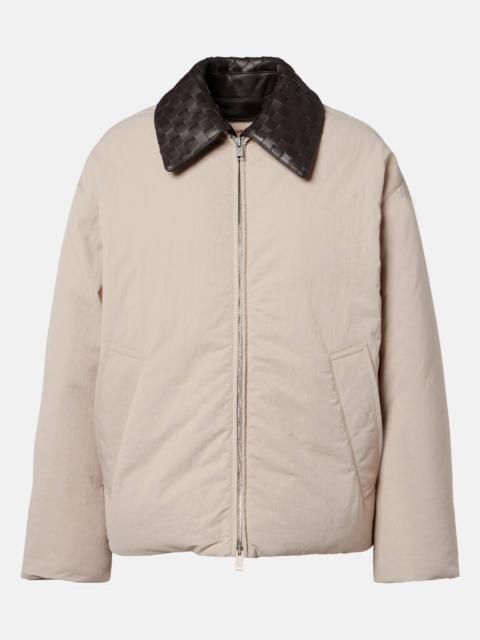 Bottega Veneta Intrecciato leather-trimmed down jacket