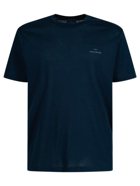 Paul & Shark COTTON BLEND T-SHIRT WITH TONE-ON-TONE LOGO PRINT