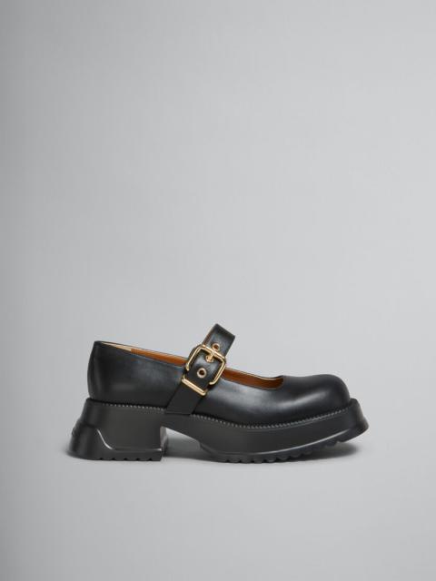 Marni BLACK LEATHER MARY JANE WITH PLATFORM SOLE