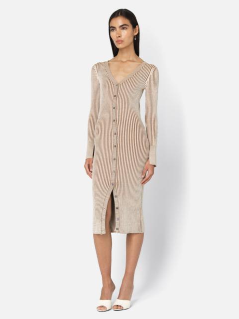 John Elliott PIPER SILK RIB BUTTON DRESS