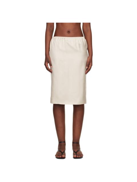 Loulou de Saison Off-White Vasali Silk Twill Midi Skirt