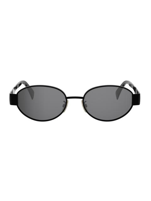 CELINE Men's Triomphe 54MM Oval Sunglasses - Shiny Black Smoke