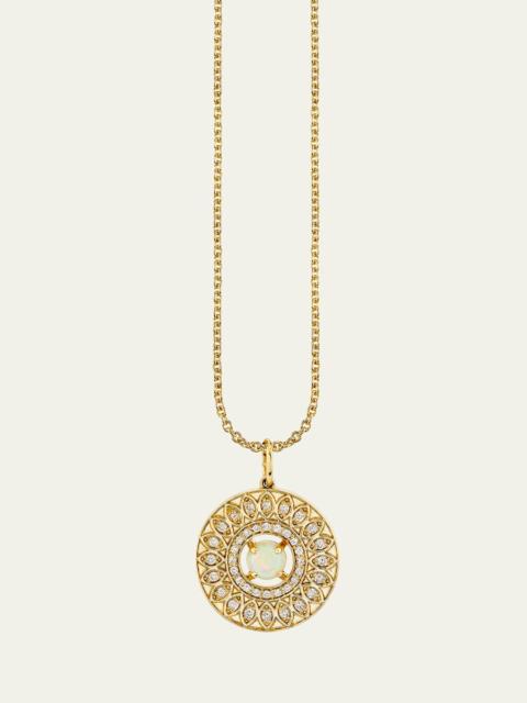 SYDNEY EVAN 14K Marquise Eye Open Wheel Charm Necklace