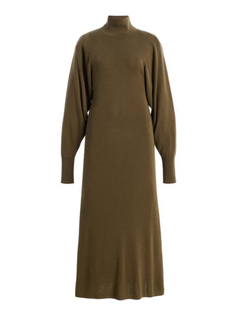 BY MALENE BIRGER Menna Turtleneck Knit Maxi Dress olive