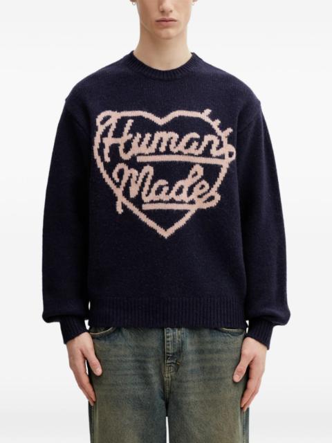 Human Made heart intarsia crewneck jumper