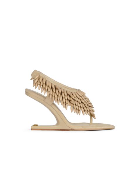 Balmain No Wedge beaded suede sandals