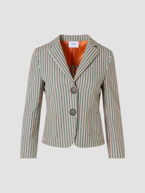 AKRIS Women's Seersucker Stripe Stretch-Cotton Blazer - Multi