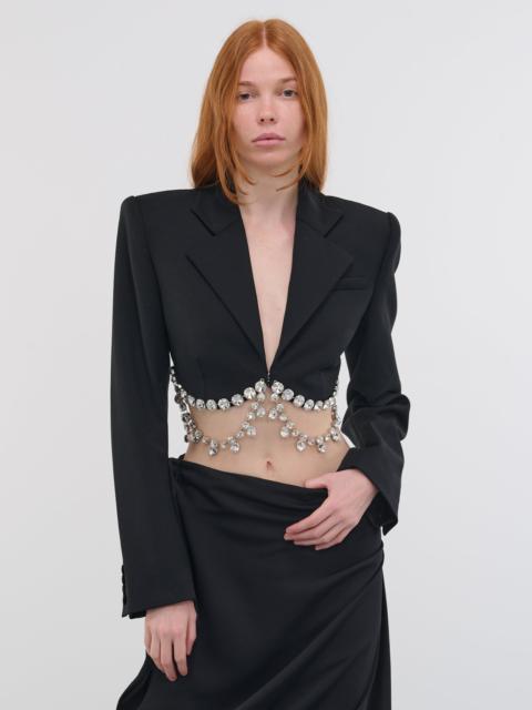 AREA Draped Crystal Blazer