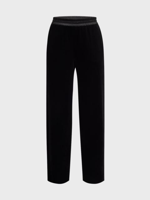 Straight-Leg Stretch Chenille Trousers