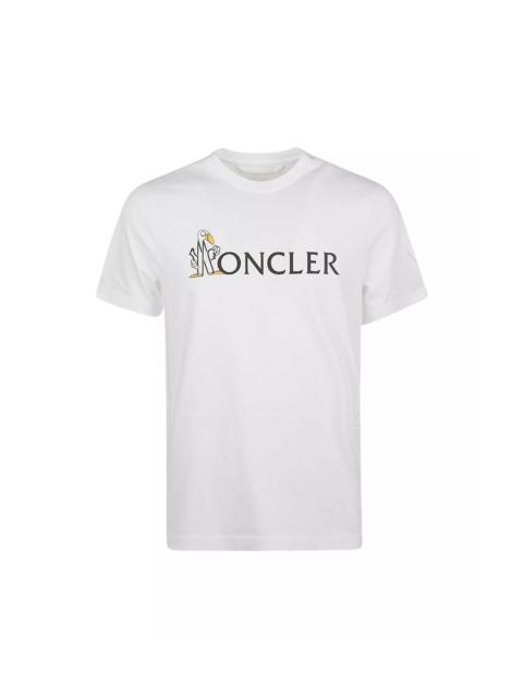 Moncler T-shirt girocollo con logo stampato