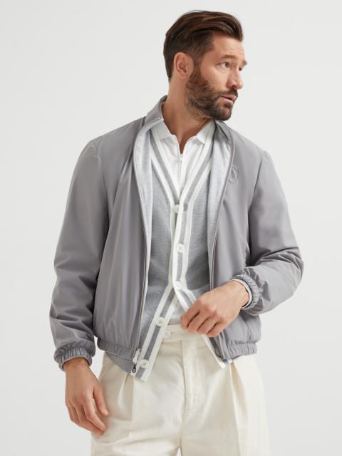 Brunello Cucinelli Silk and cotton jersey reversible outerwear jacket with logo