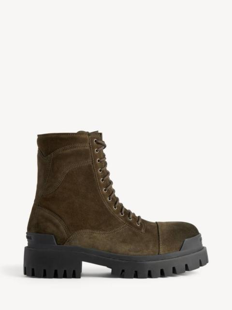 BALENCIAGA Men's Combat Strike Boot in Olive