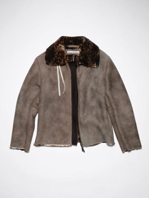 Acne Studios Shearling suede fur jacket - Antique brown