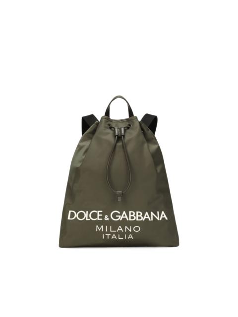 Dolce & Gabbana logo-stamp zipped backpack