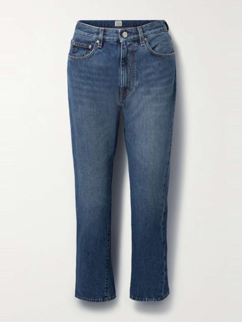 High-rise straight-leg organic jeans