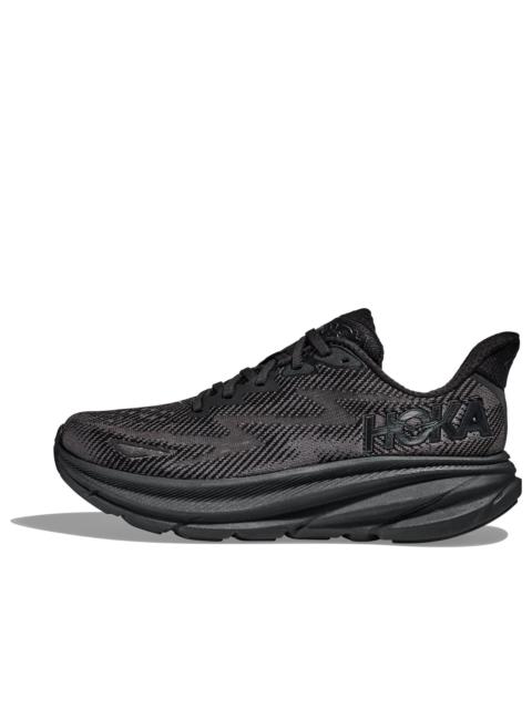 (WMNS) HOKA ONE ONE Clifton 9 Wide 'Black' 1132211-BBLC