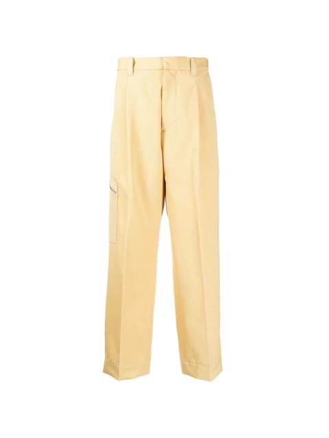 straight-leg pressed-crease trousers