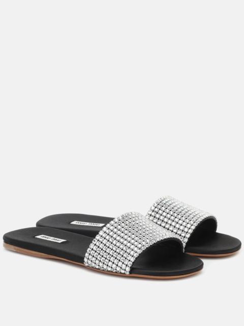 Miu Miu Embellished satin slides