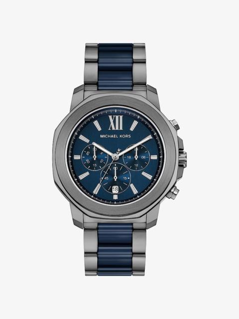 MICHAEL KORS Oversized Prescott Gunmetal and Ceramic Watch