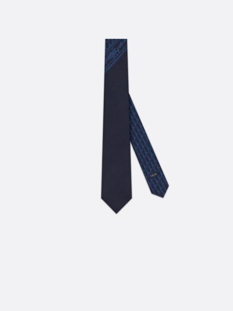 Dior Dior Oblique Tie with Toile de Jouy Motif and Stripes