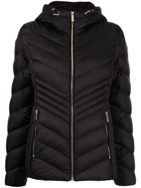 MICHAEL KORS chevron-quilted hooded jacket