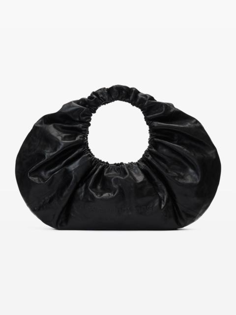 Alexander Wang crescent large shoulder bag in crackle patent leather