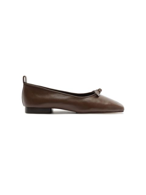 ALEXANDRE BIRMAN Slim Clarita Street Leather Flats brown