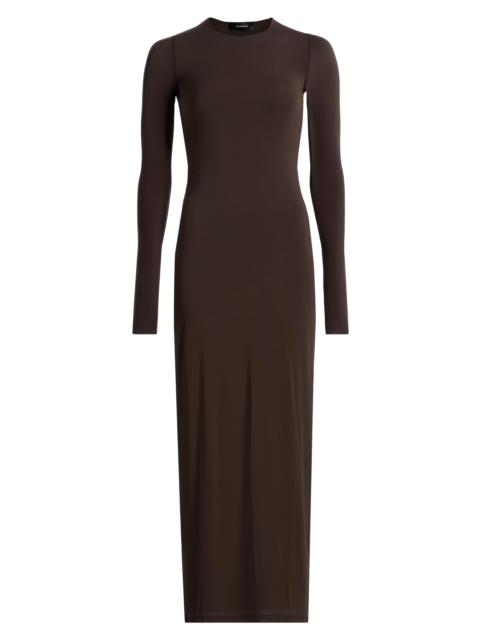 WARDROBE.NYC Women's Sheer Long-Sleeve Maxi Dress - Dark Brown