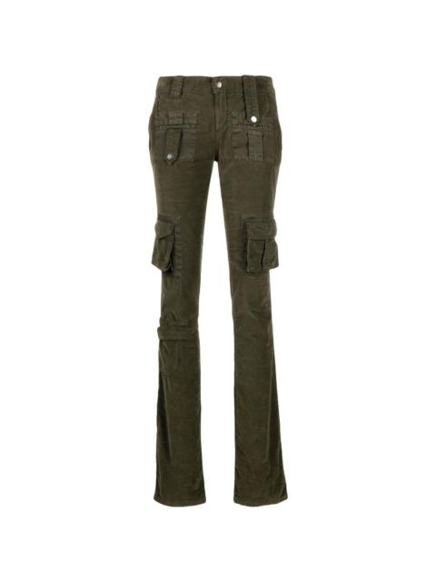 low-rise skinny cargo trousers